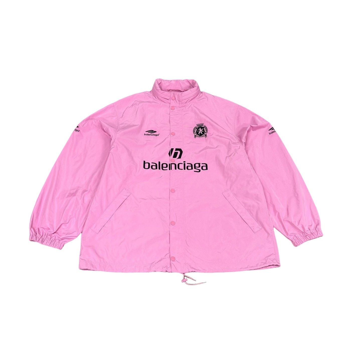 Balenciaga Balenciaga Pink Football Crest Coach Jacket XS Size US XS / EU 42 / 0 - 1 Thumbnail