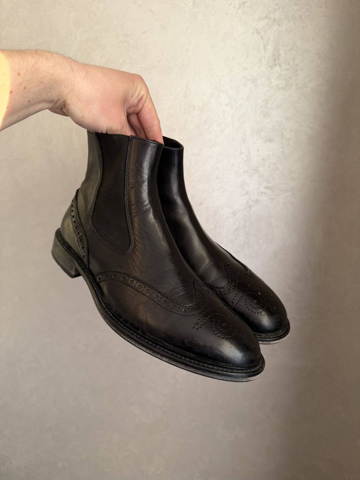 If Six Was Nine AS 98 Vibe Artisan Black Leather Side Zip Ankle Biker Boots Size US 9 / EU 42 - 2 Thumbnail