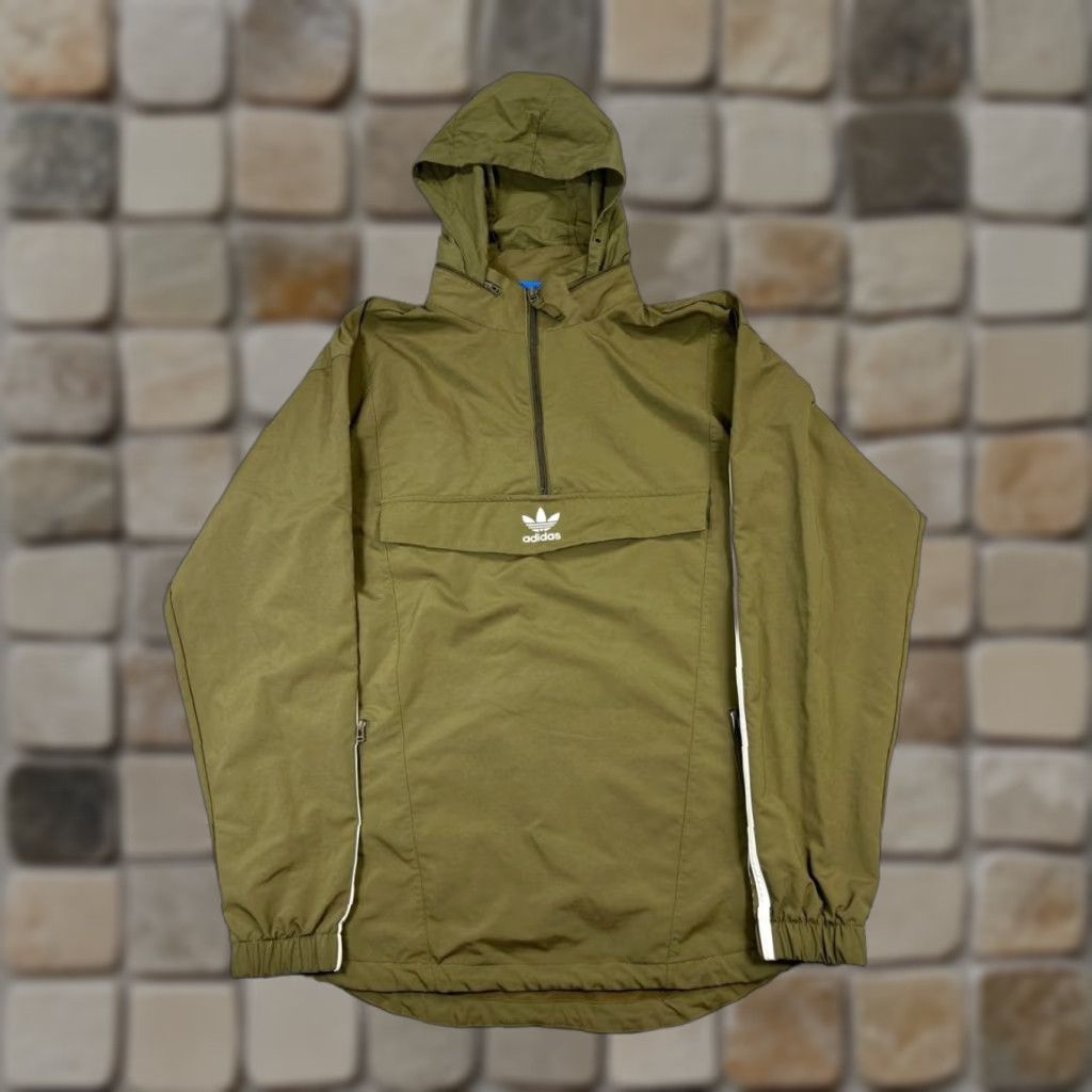 Adidas Jacket Mens Small Green Running Anorak