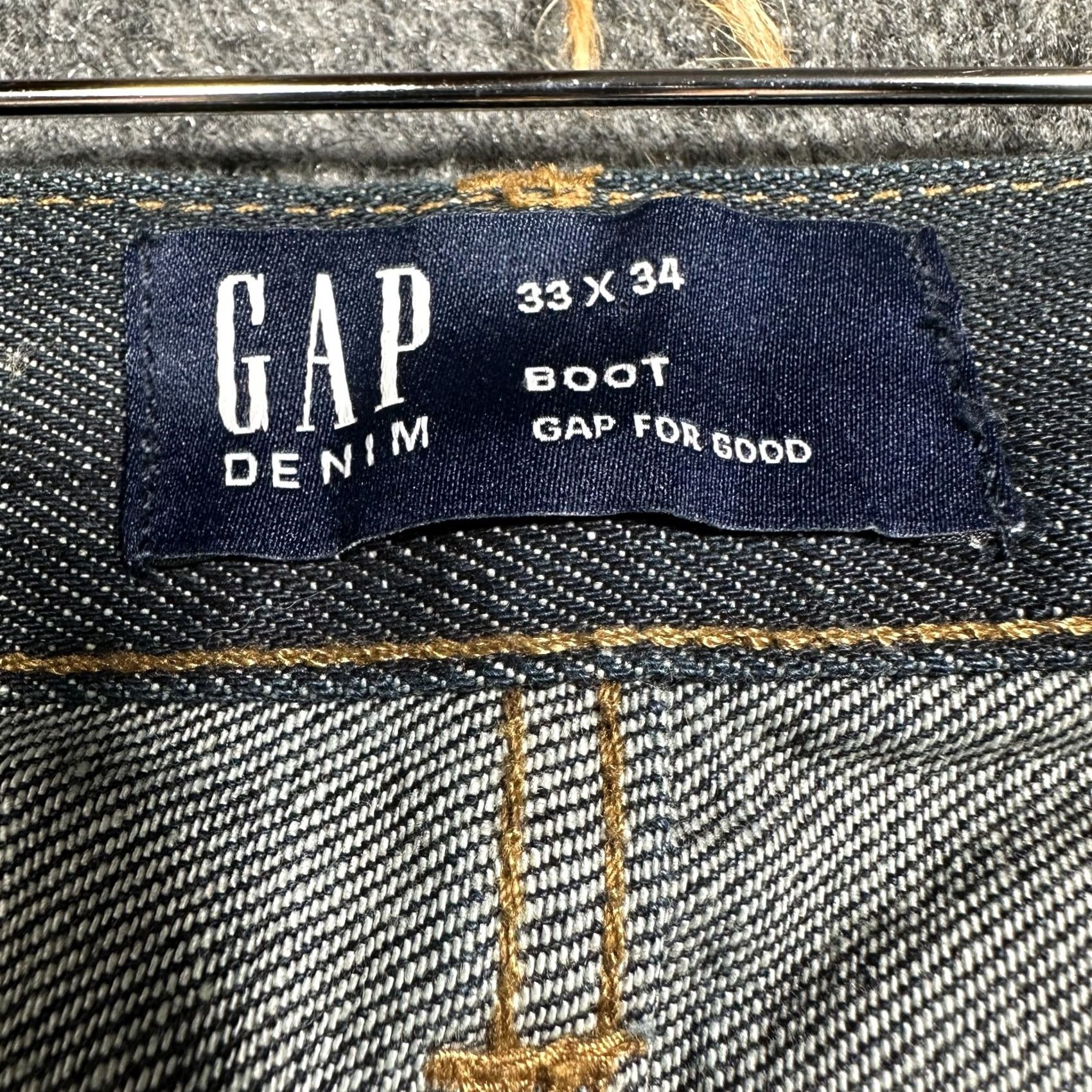 Gap GAP Jeans Mens 33 Boot Dark Wash 5-Pocket Denim Cotton Regular Rise Inseam 34 Blue Mens Jeans Bootcut Carded Size 33 Tea Size US 33 - 5 Thumbnail