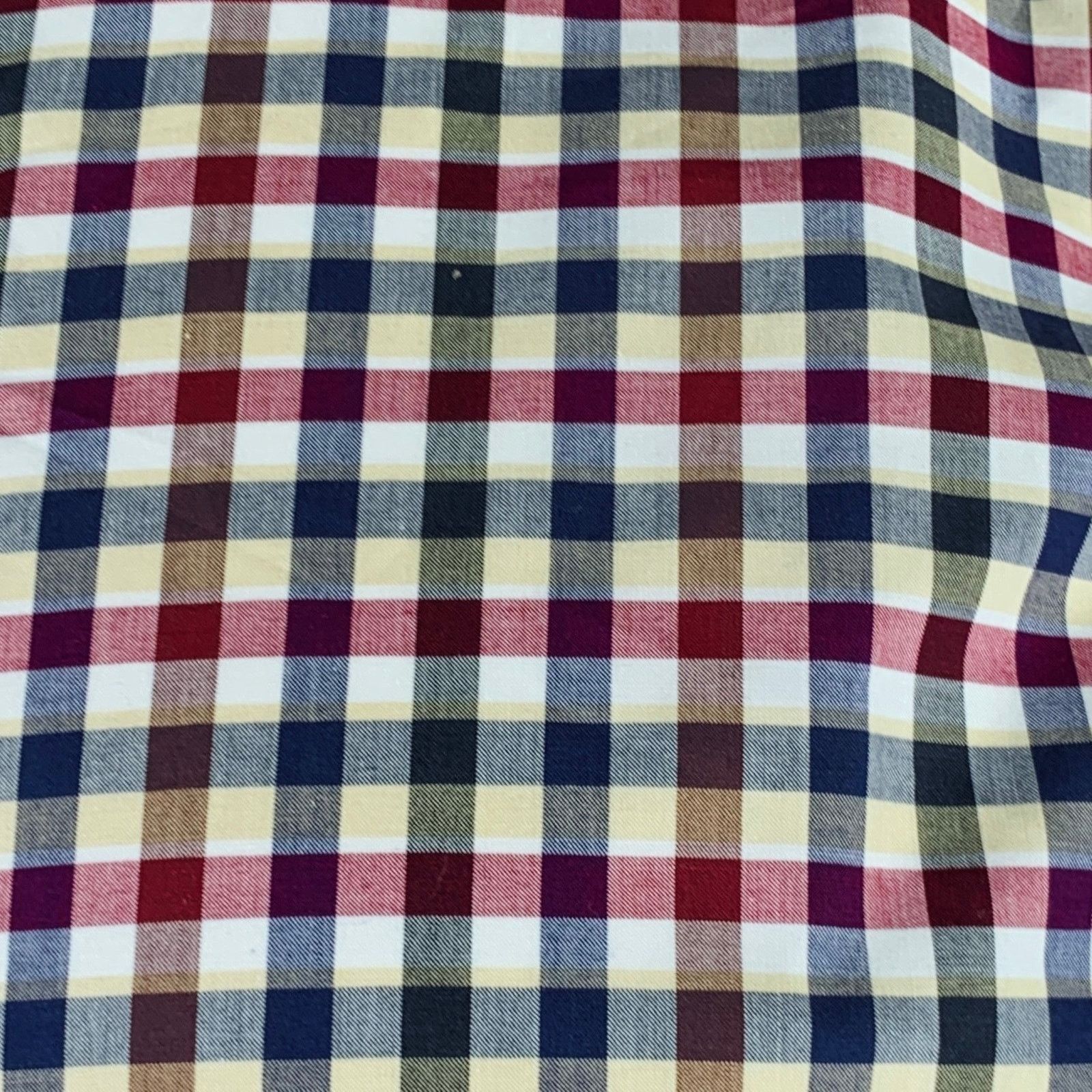 Etro L Navy Burgundy Checkered Cotton Button Up Long Sleeve Shirt Size US L / EU 52-54 / 3 - 2 Thumbnail