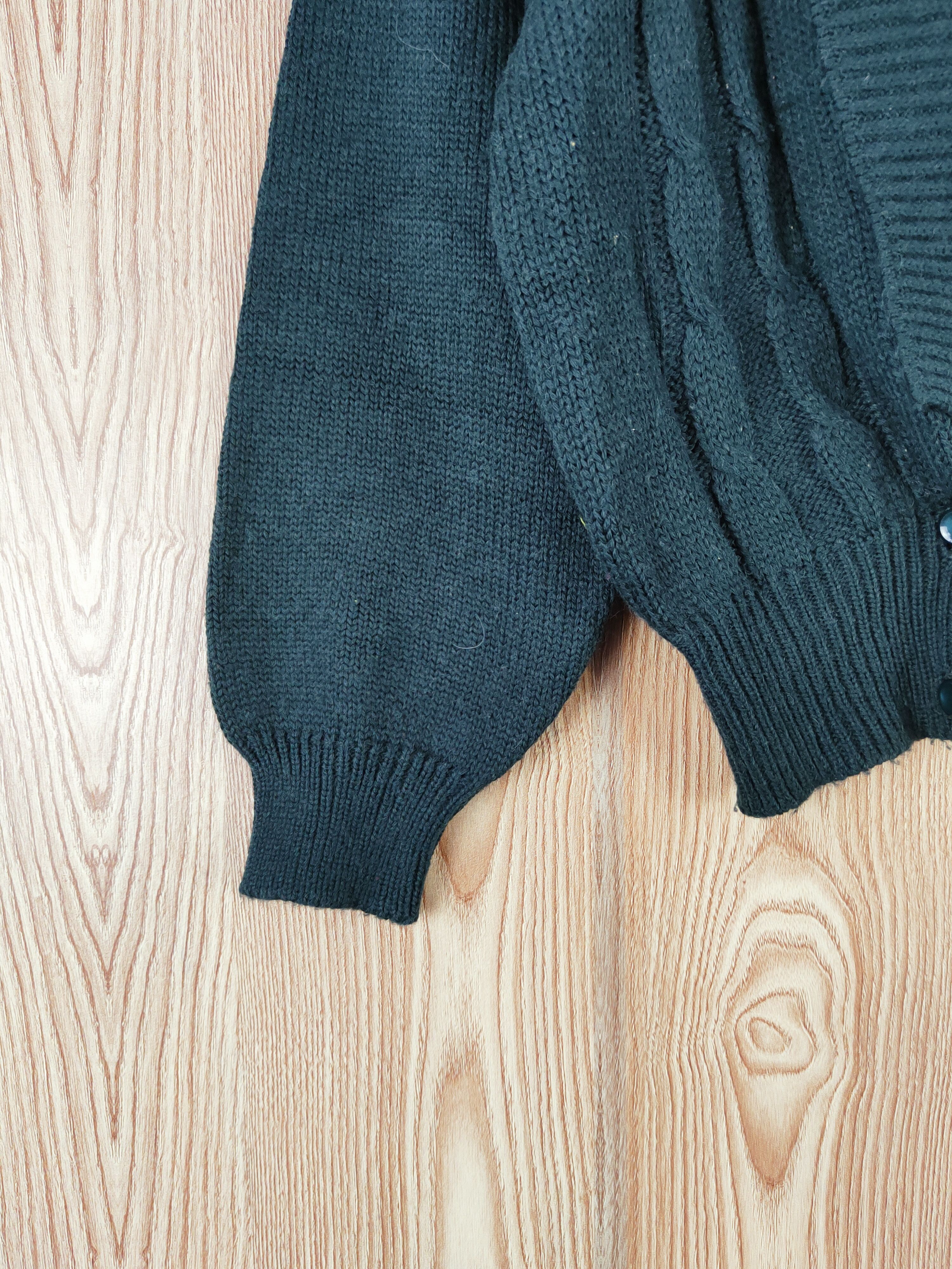 Aran Isles Knitwear × Japanese Brand Japanese Brand Dark Green Knitwear Crop Top Cardigan #W733 Size S / US 4 / IT 40 - 4 Thumbnail