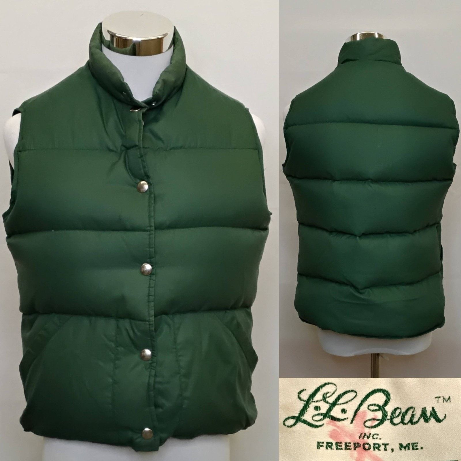 L.L. Bean LL Bean Goose Down Vest Women's M Green VTG 1980s Size M / US 6-8 / IT 42-44 - 1 Thumbnail