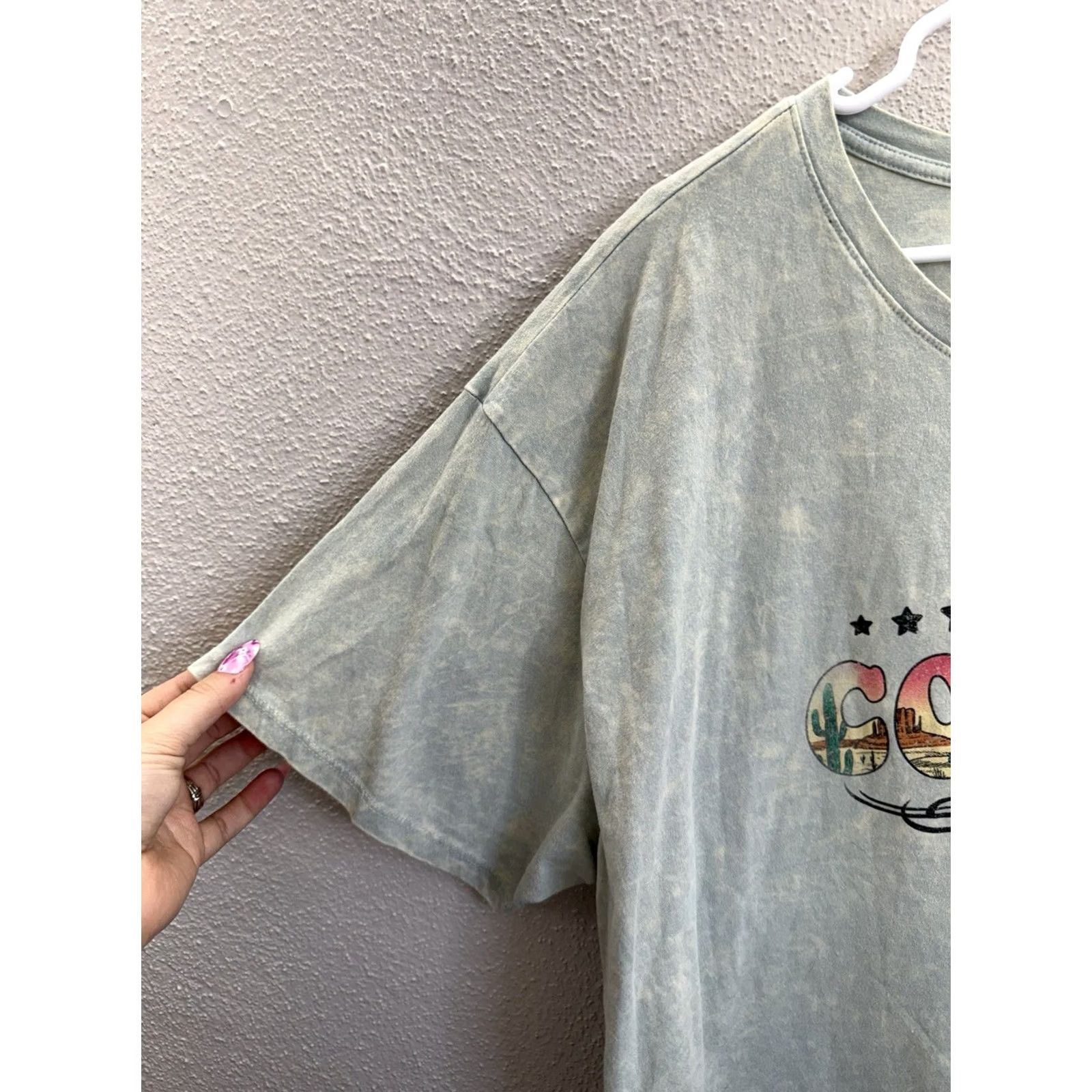 Vintage OG Organic Generation Womens Shirt 3X Blue Hello Cowboy Short Sleeve Shirt Womens 3X Blue Hello Cowboy Short Sleeve T-Shirt Size XXL / US 16-18 / IT 52-54 - 3 Thumbnail