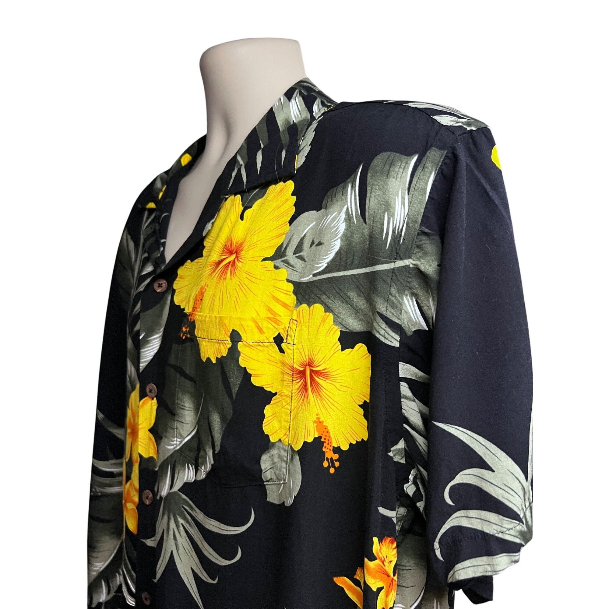 Vintage Favant Mens Vintage Floral Black Hawaiian Aloha Button Up Sh Size US L / EU 52-54 / 3 - 5 Thumbnail