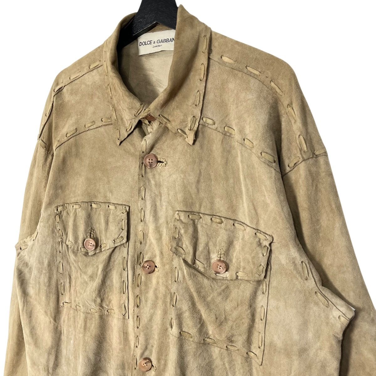 Dolce & Gabbana Dolce & Gabbana Oversize Leather Shirt Size XL / US 12-14 / IT 48-50 - 2 Thumbnail