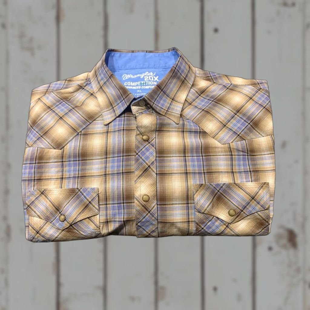 Wrangler VINTAGE Wrangler Western Shirt Men’s XL Long Sleeve Plaid Brown Cowboy Rodeo Button-Up Size US XL / EU 56 / 4 - 1 Thumbnail