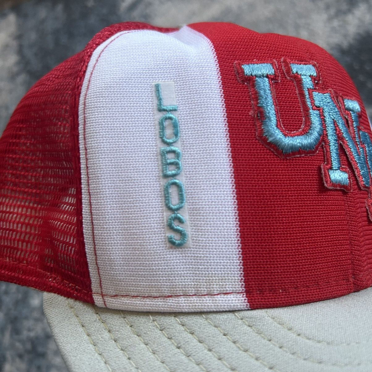 Vintage 80s NEW MEXiCO LOBOS CHERRY SiLVER TURQUOiSE UNM TRUCKER CAP Size ONE SIZE - 2 Thumbnail