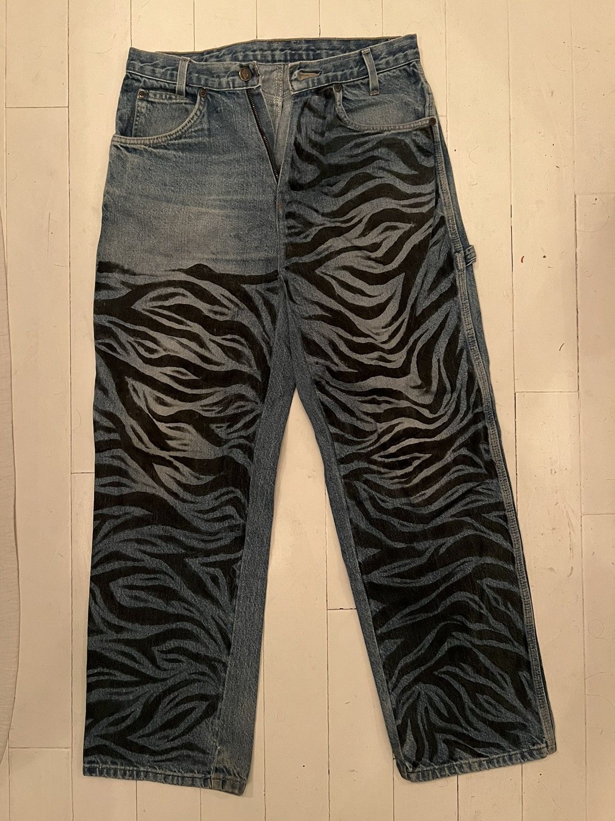 Dickies × Japanese Brand Dickies Custom Zebra Print Denim Jeans Size US 30 / EU 46 - 1 Thumbnail