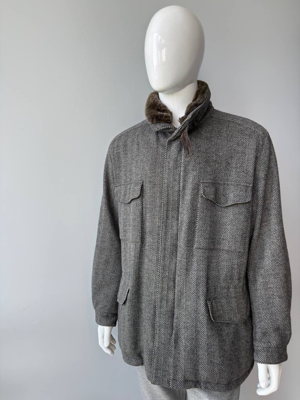 Loro Piana Loro Piana Traveller Wool Jacket Beaver Fur Lined Coat Size US XL / EU 56 / 4 - 4 Thumbnail