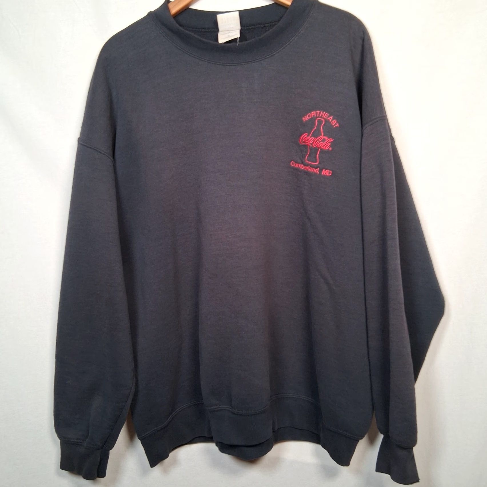 Gildan Vtg Coca Cola Sweatshirt XL Crewneck Northeast Cumberland Maryland Distressed Size US XL / EU 56 / 4 - 2 Thumbnail