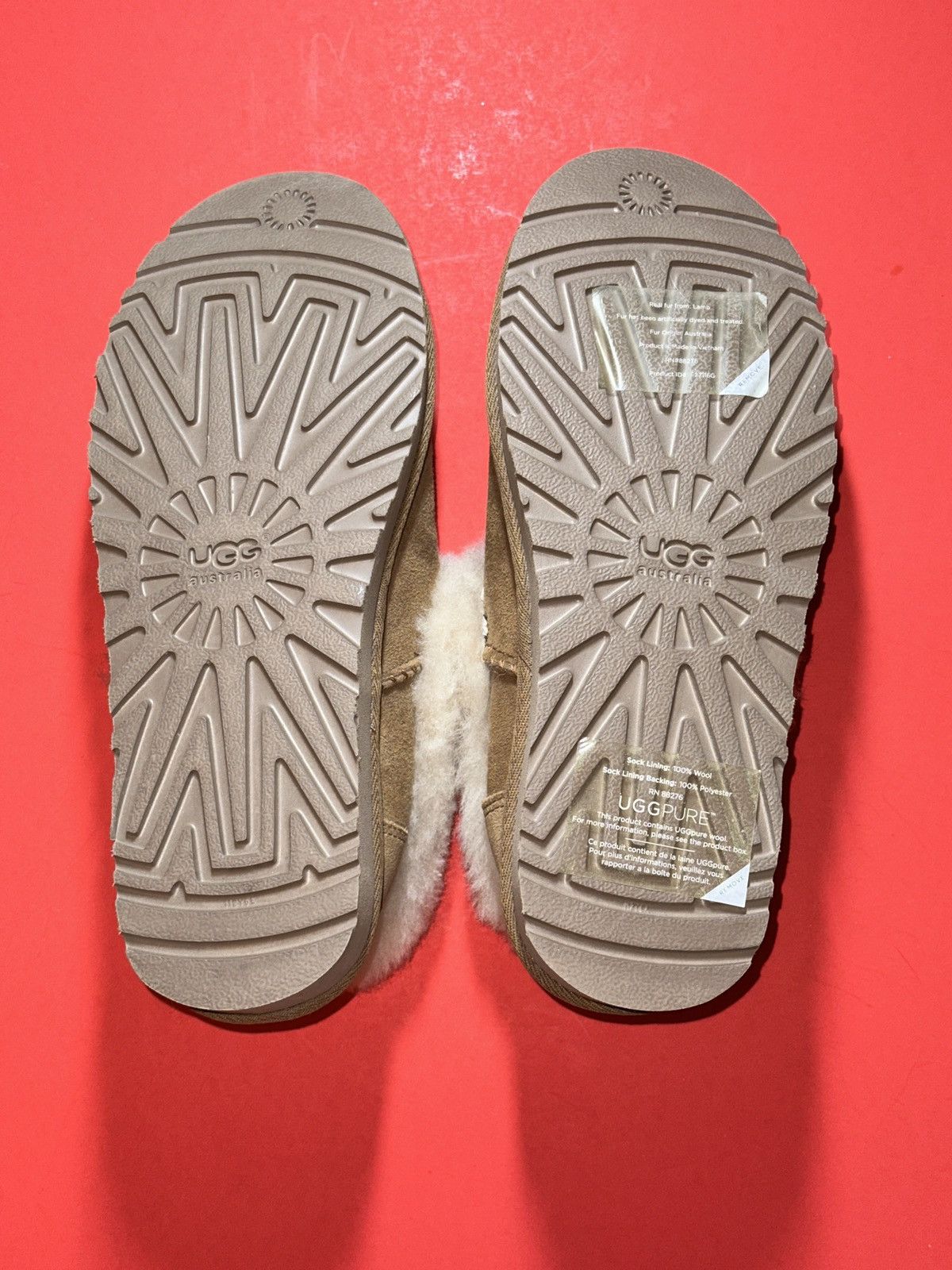 Ugg UGG Womens 7 Nita Suede Sheepskin Slip-On Slippers Chestnut Size US 7 / IT 37 - 9 Thumbnail