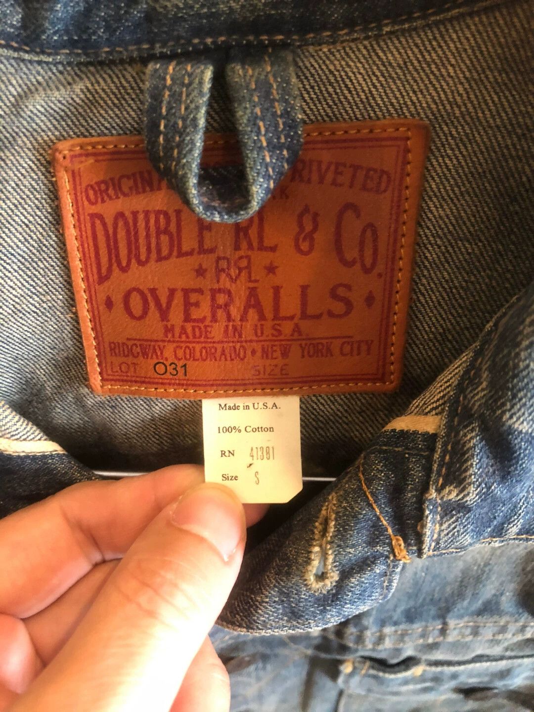 RRL Ralph Lauren RRL Yellow Mud Wash Stiff Denim Jacket No Patches USA S Size US S / EU 44-46 / 1 - 3 Thumbnail