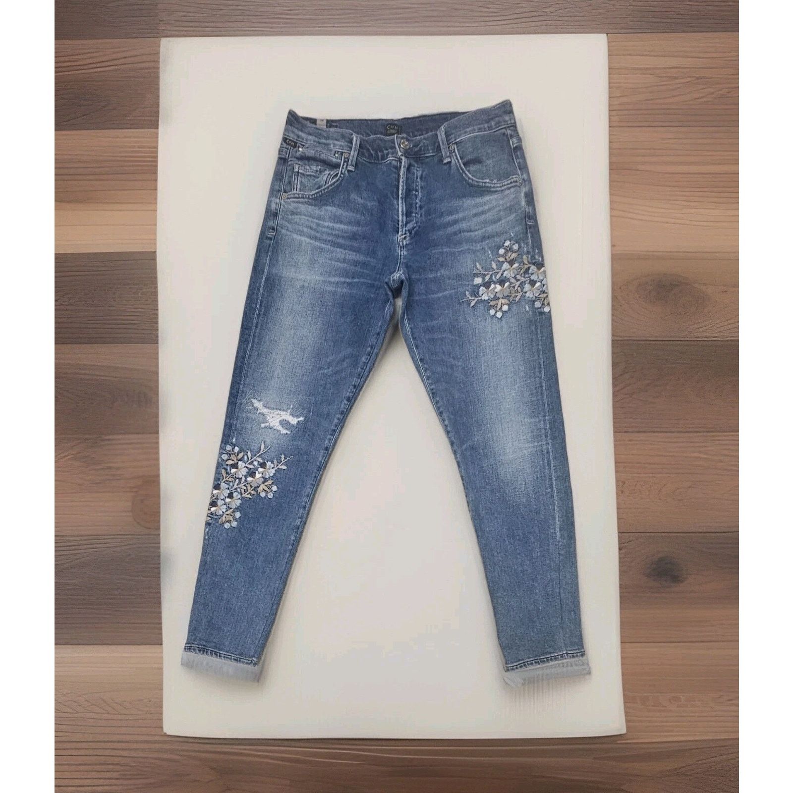 Citizens Of Humanity Citizens of Humanity, Emerson Slim Boyfriend Embroidered 2 Size 26" / US 2 / IT 38 - 6 Thumbnail