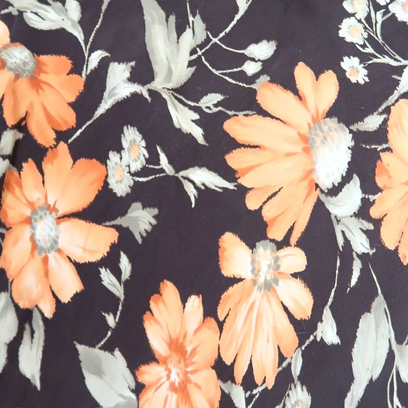Jones New York VINTAGE 90s Jones New York Silk Midi Skirt Brown Orange Floral 6P Women's Shoes? Size 28" / US 6 / IT 42 - 4 Thumbnail