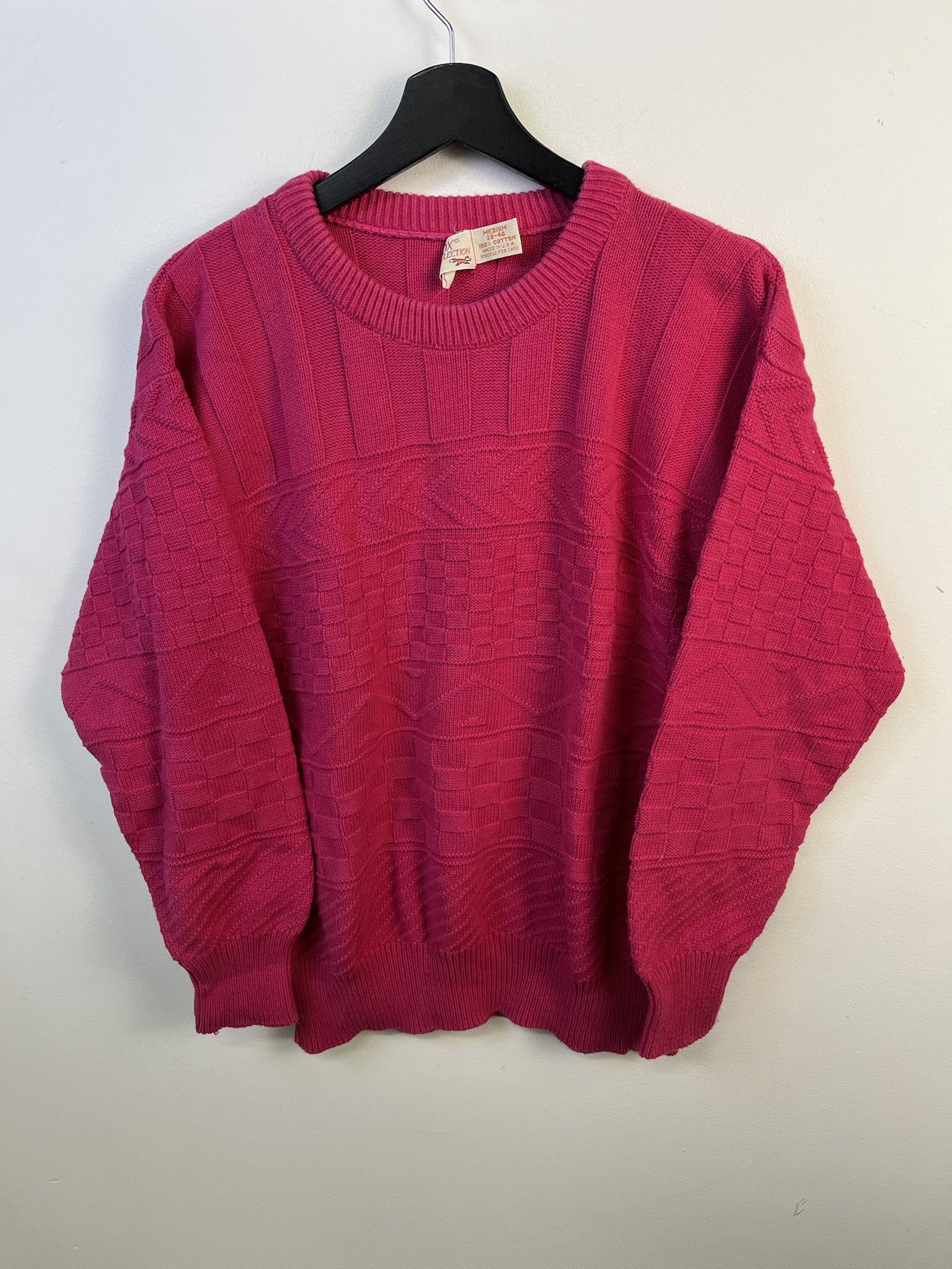Other Vintage Knit Sweater 1990s Thick Knit Fox Collection Pink Tonal Pattern Knit Sweater Size M Size US M / EU 48-50 / 2 - 1 Thumbnail