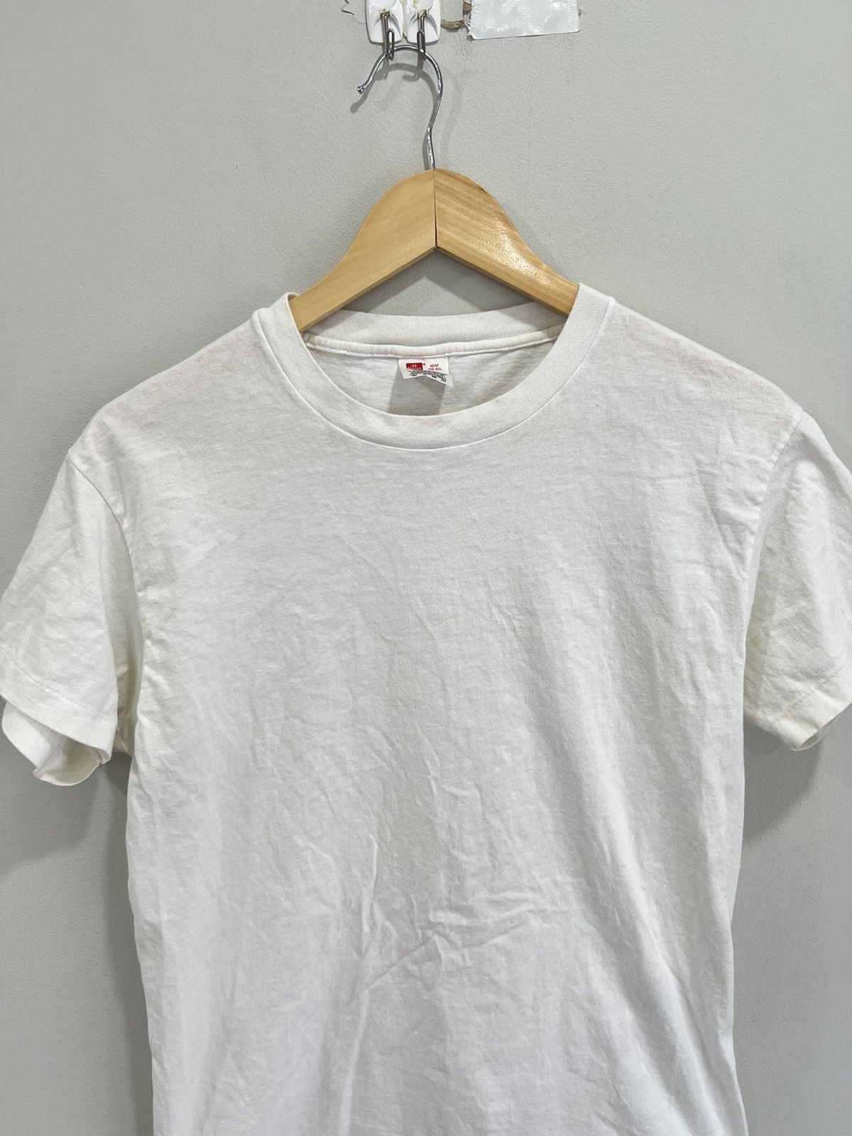 Vintage Vintage 90s Blank Tee Shirt single stitched Size US M / EU 48-50 / 2 - 2 Thumbnail