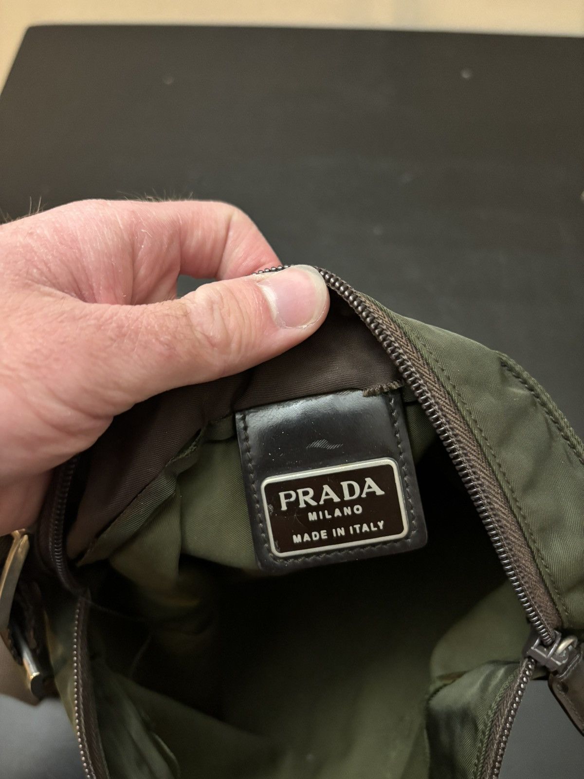 Prada Prada Nylon Shoulder Crossbody Bag Olive Green Size ONE SIZE - 10 Thumbnail