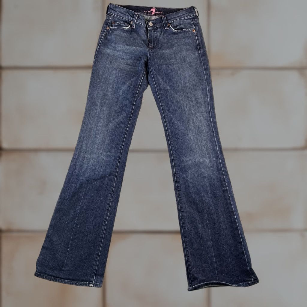 7 For All Mankind VINTAGE 7 For All Mankind Bootcut Jeans Women’s 25 Low Rise Dark Wash Blue Denim Size 42" / US 20 - 1 Thumbnail