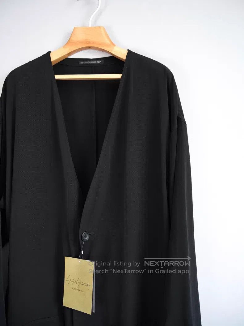 Yohji Yamamoto Yohji Yamamoto 26SS collarless cinched triacetate coat| Size US L / EU 52-54 / 3 - 3 Thumbnail