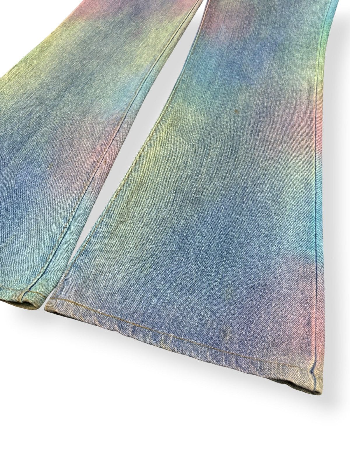 Wrangler Vintage Y2K Wrangler Rainbow Tie Dye Flare Bell Bottom Jeans Size 26" / US 2 / IT 38 - 7 Thumbnail