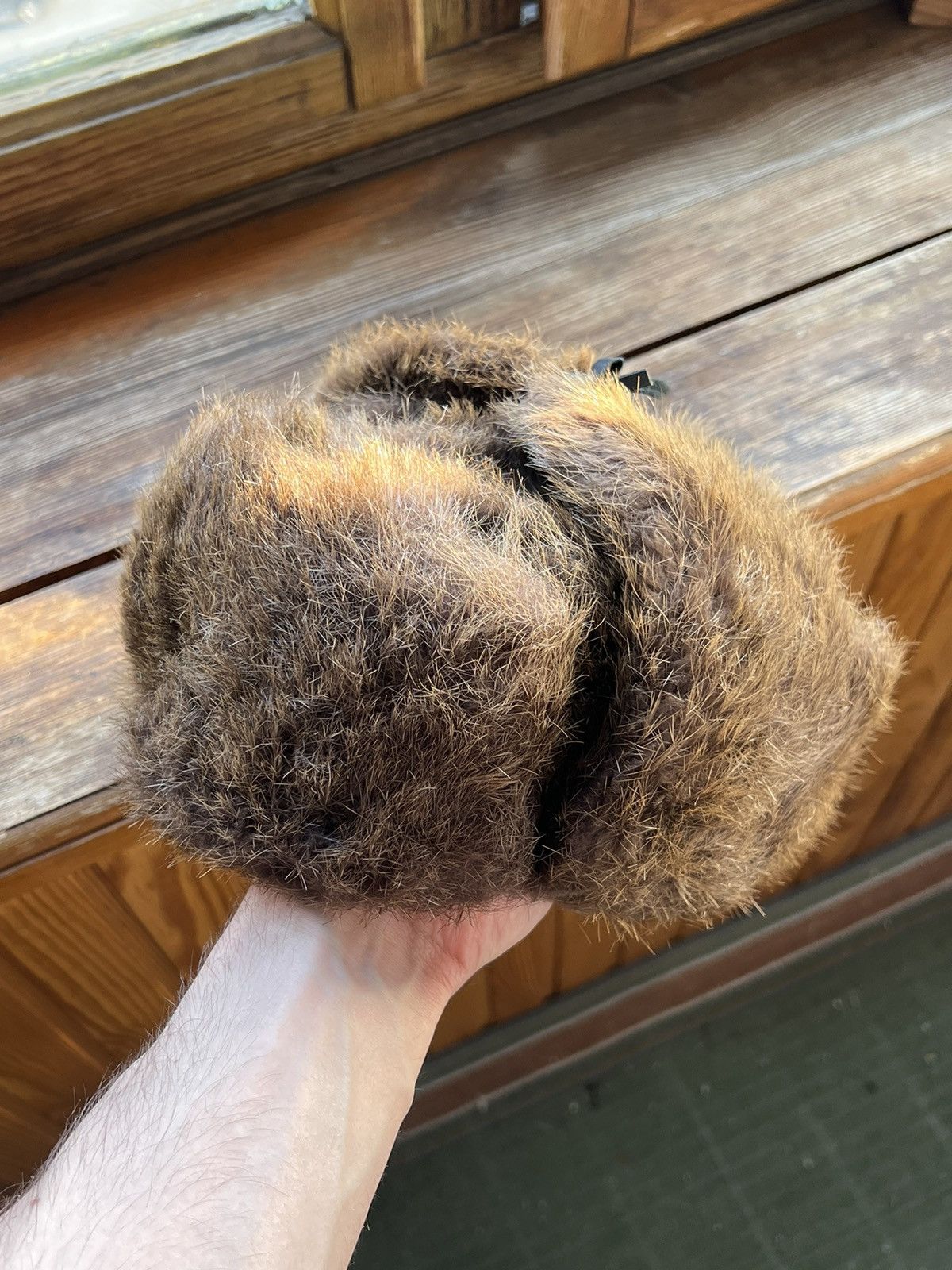Vintage Vintage Ushanka trapper rabbit leather hat rare Size ONE SIZE - 2 Thumbnail