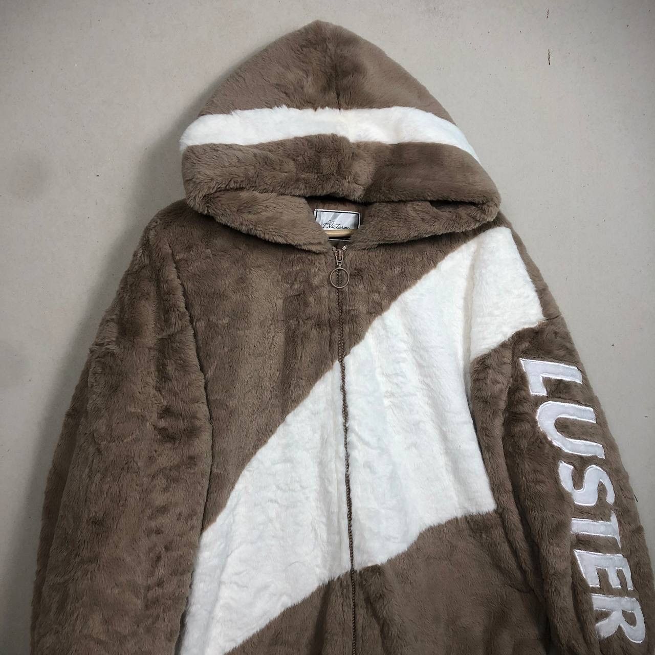 Japanese Brand Avant Garde Luster Faux Fur Fleece Hoodie Colorblock Size US L / EU 52-54 / 3 - 3 Thumbnail