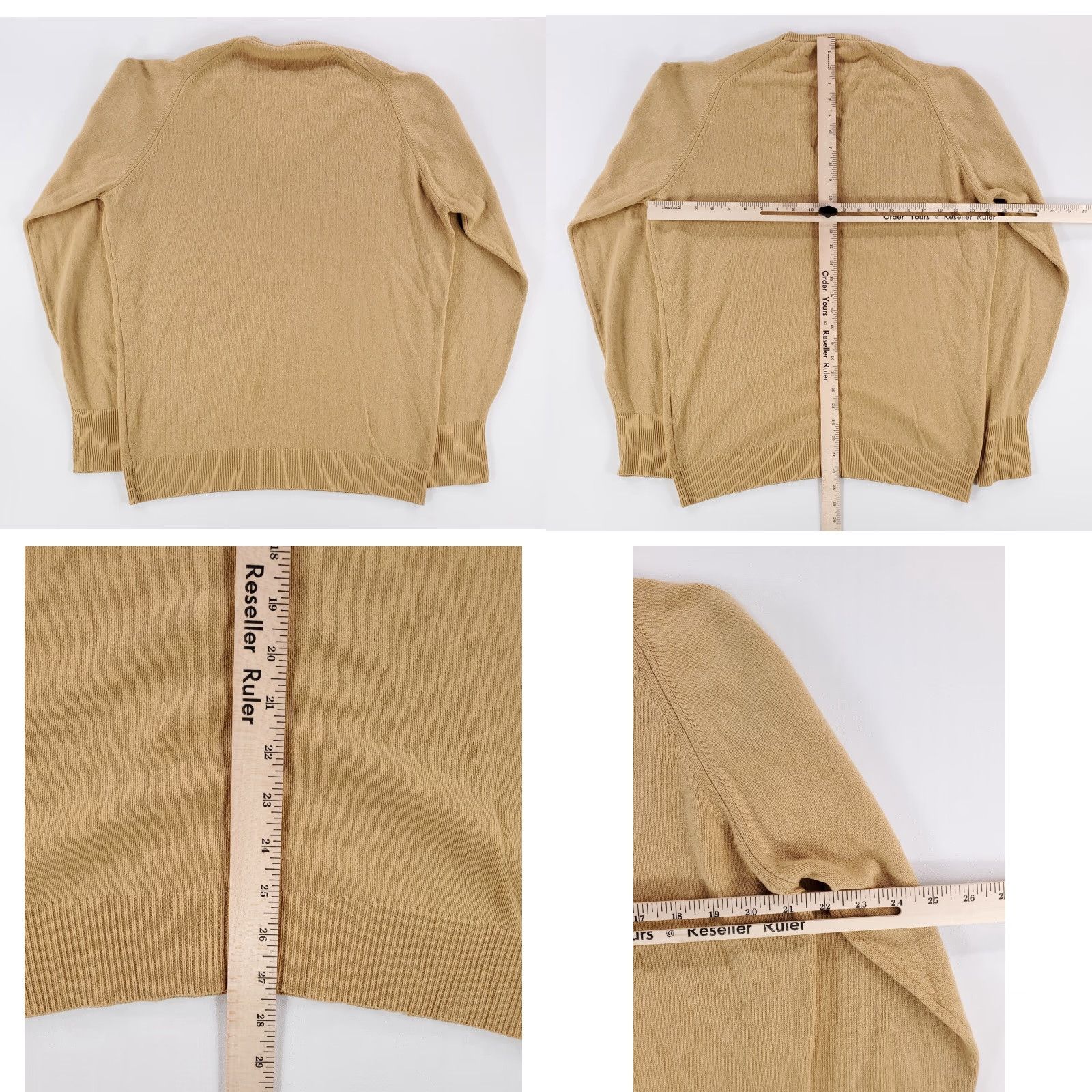 Vintage VINTAGE 60s 70s 100% Cashmere Tan Khaki Sweater Long Sleeve Mens M Pullover Shirt/Cardigan Size US M / EU 48-50 / 2 - 8 Thumbnail