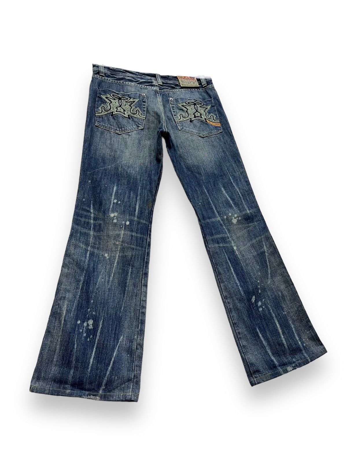 Parasuco PUNK FLARE🔥PARASUCO DENIM LEGEND Distressed Tribal Jeans💥 Size US 33 - 7 Thumbnail
