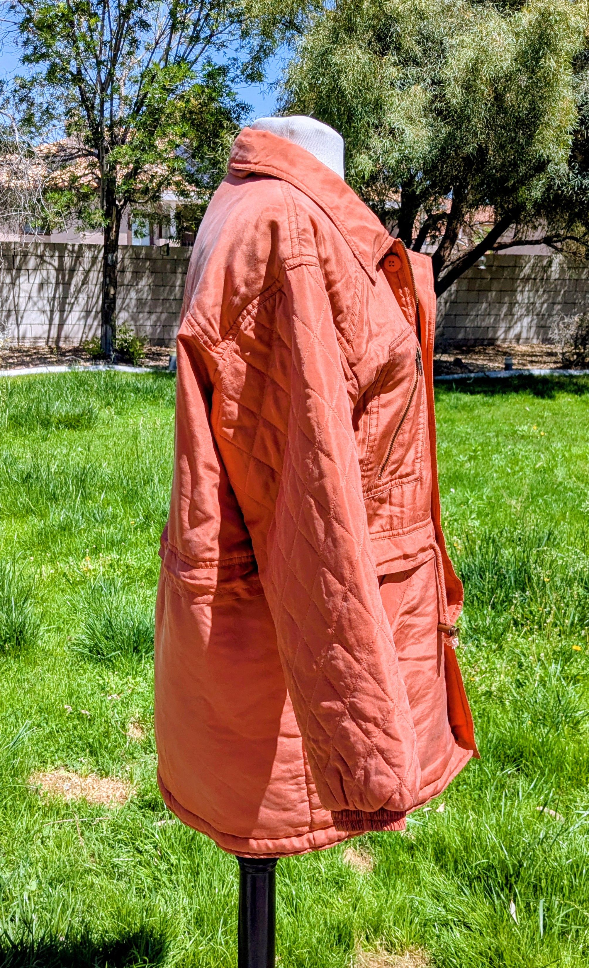 Other Vintage Silk Mongo Jacket Womens XS Persimmon Parka Coat Size XS / US 0-2 / IT 36-38 - 2 Thumbnail