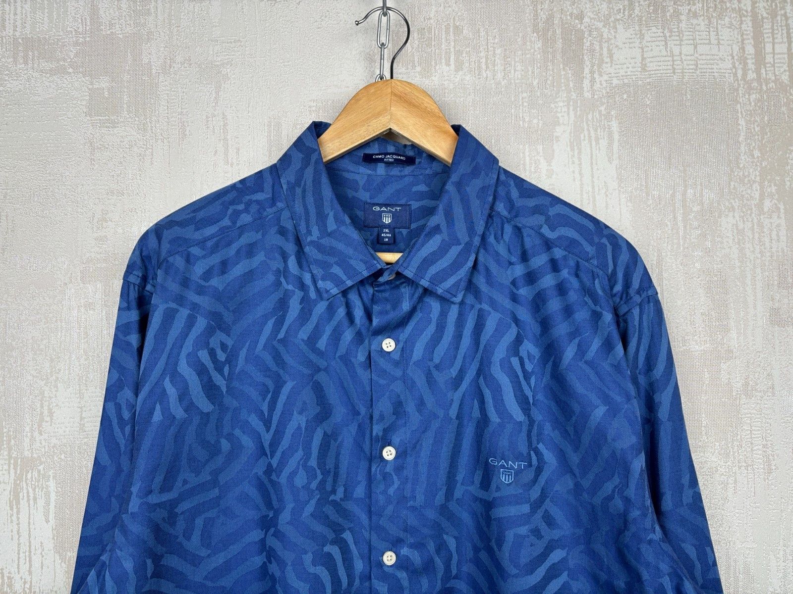 Gant Gant Camo Jacquard Long Sleeve Shirt Button Up Size US XXL / EU 58 / 5 - 4 Thumbnail