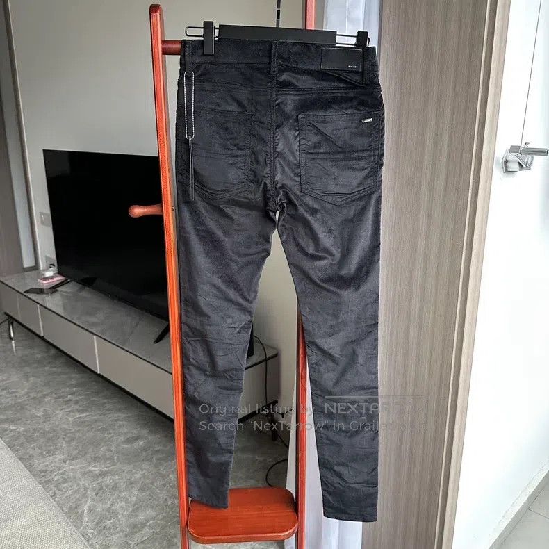 Other Amiri Size 32 Black velvet trousers Size US 32 / EU 48 - 2 Thumbnail