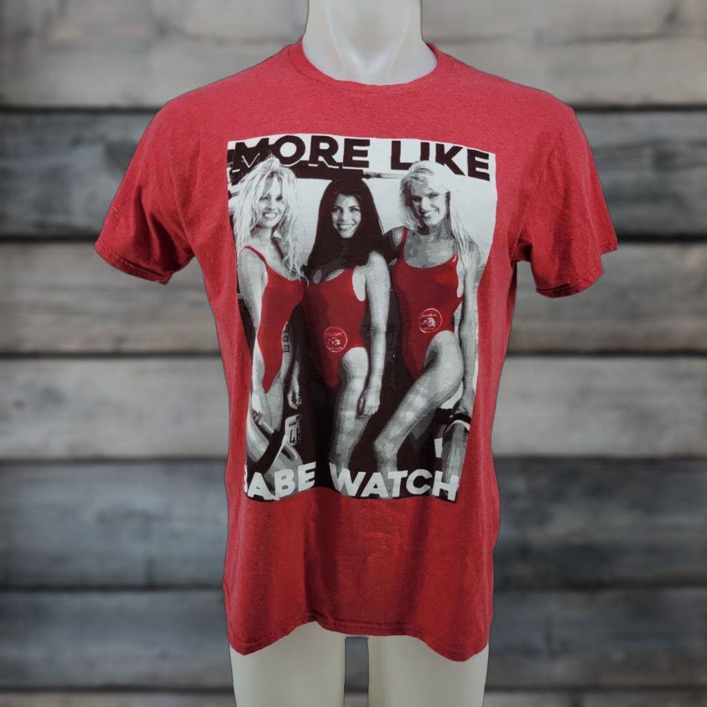 Vintage Baywatch Tee Adult Red T-Shirt L Officially Licensed Baywatch Shirt Men Graphic Tee Size L Red Baywatch Mens Size US L / EU 52-54 / 3 - 1 Thumbnail