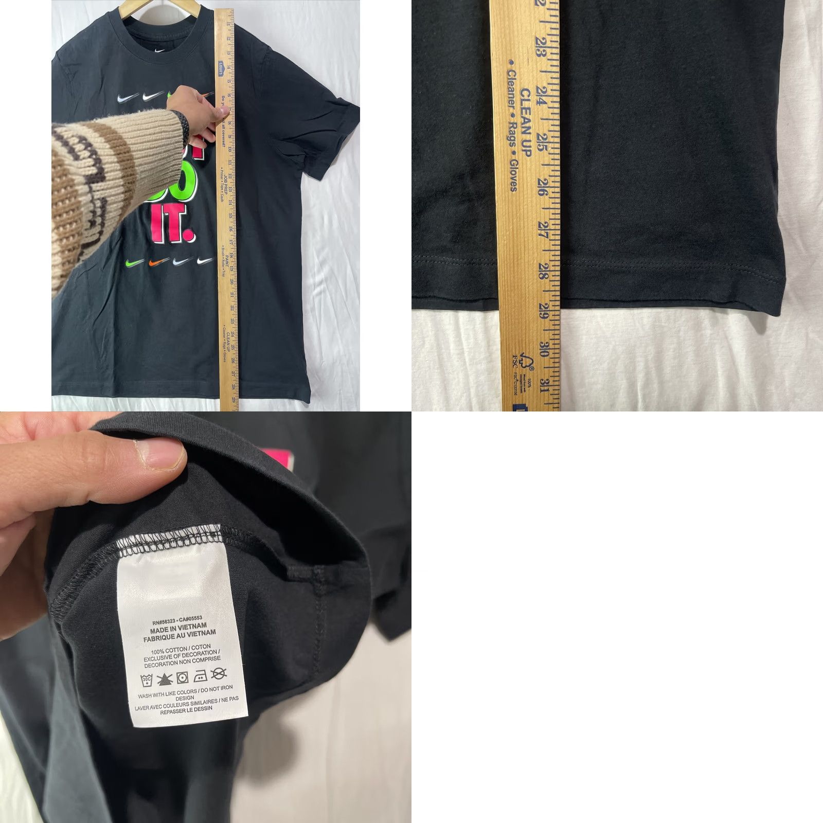 Nike Nike Shirt Mens Large Black Swoosh Just Do It Short Sleeve Adult Crew Neck Size US L / EU 52-54 / 3 - 9 Thumbnail