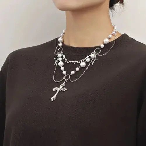 VIBE Victorian Gothic Cross Rosary Necklace Size ONE SIZE - 3 Thumbnail