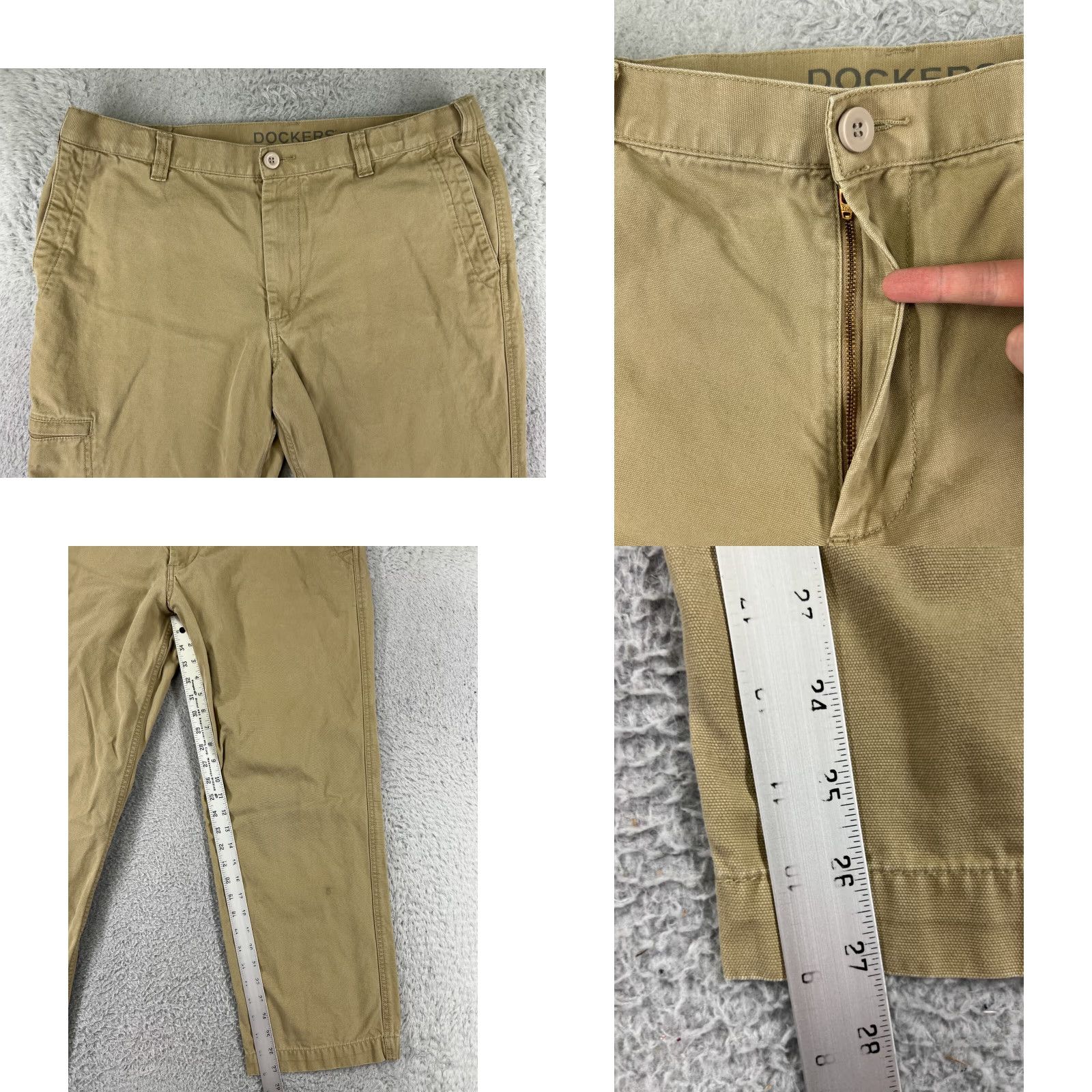 Dockers DOCKERS Pants Mens 38 Beige Canvas Cargo Pocket 5-Pocket Relaxed Straight 100% Cotton DUCK Shirt? Size US 38 / EU 54 - 8 Thumbnail