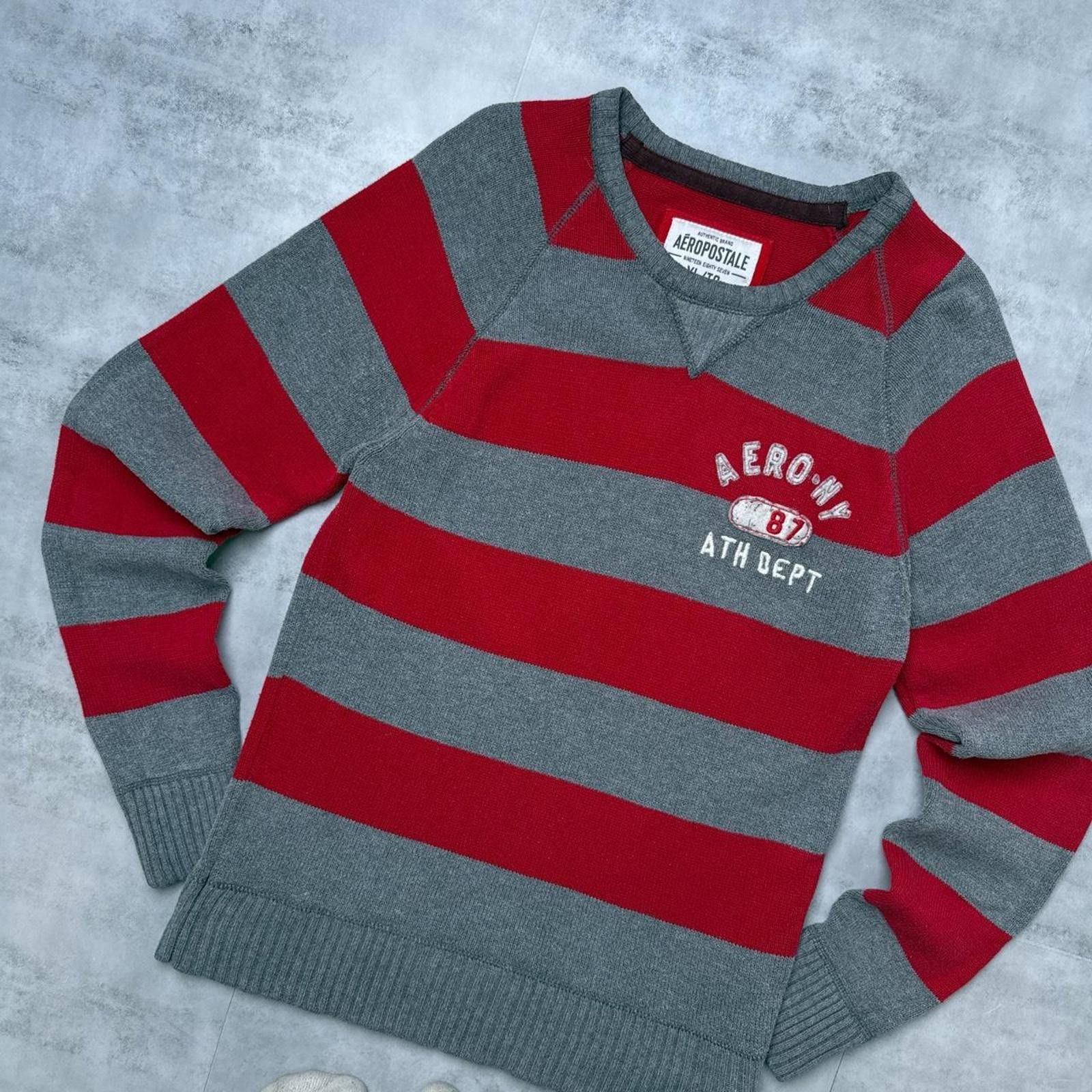 Aeropostale Y2K Aeropostale Red Striped 00s Long Sleeve Sweatshirt Size US XL / EU 56 / 4 - 3 Thumbnail