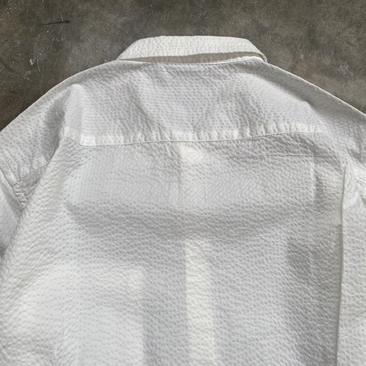 Tornado Mart Zero By Tornado Mart White Seersucker Button Up Shirt Size US M / EU 48-50 / 2 - 6 Thumbnail