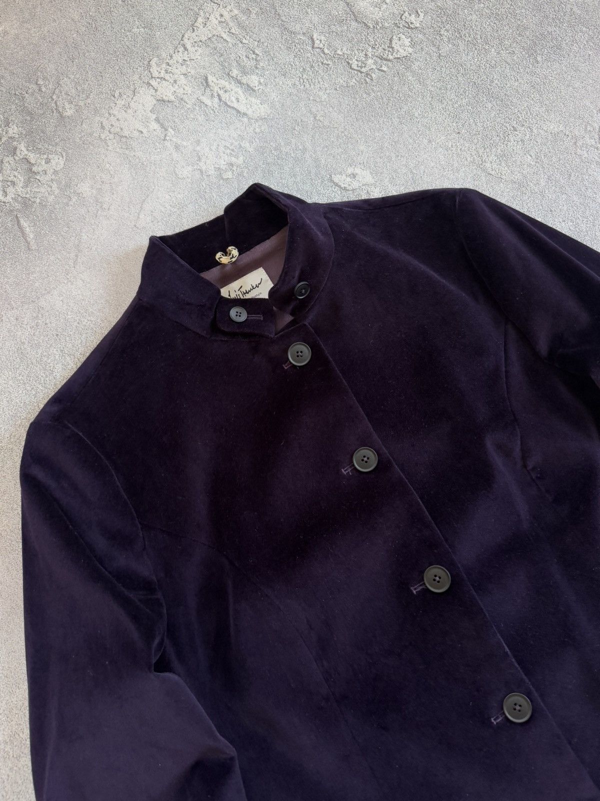 Designer Luis Trenker 48size velour purple blazer jacket coat Size XL / US 12-14 / IT 48-50 - 2 Thumbnail