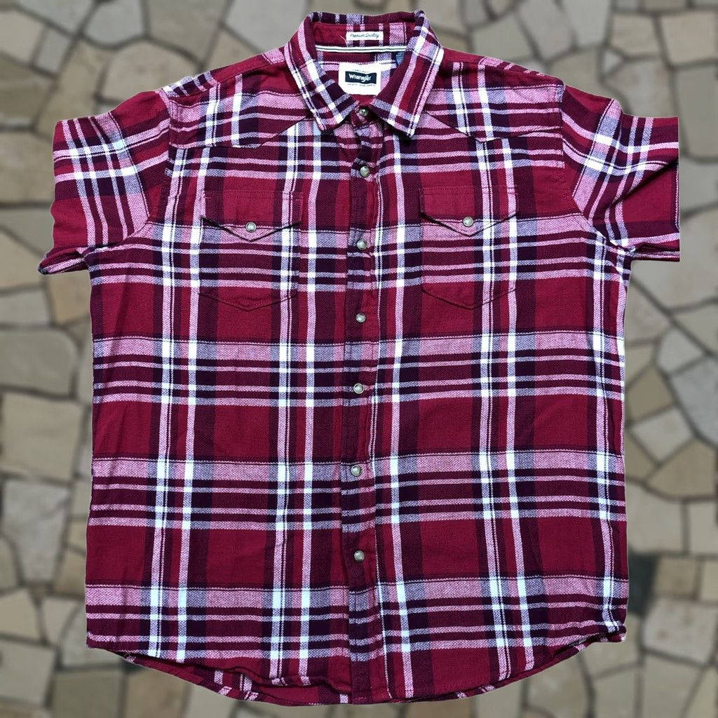 Wrangler VINTAGE Wrangler Red Plaid Men L Pearl Snap Flannel Long Sleeve Shirt Cowboy Size US L / EU 52-54 / 3 - 1 Thumbnail