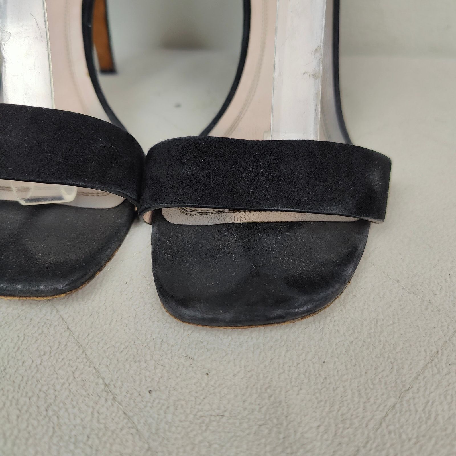 Celine Celine Suede Ankle Wrap Sandals Womens 7.5 37.5 Black Heels Size US 7.5 / IT 37.5 - 5 Thumbnail