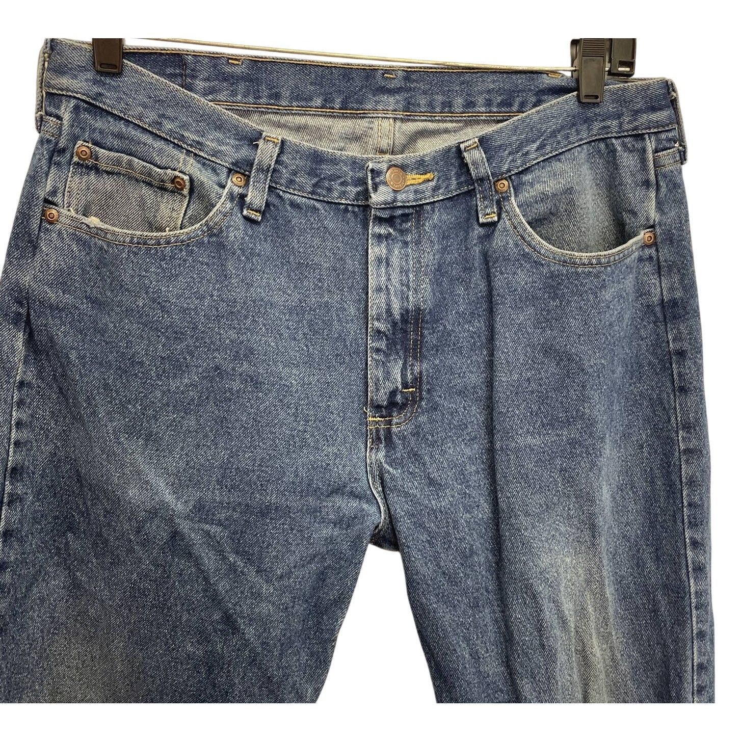 Wrangler Wrangler Mens 36 X 32 Cotton Relaxed Fit Denim Blue Jeans Size US 36 / EU 52 - 2 Thumbnail