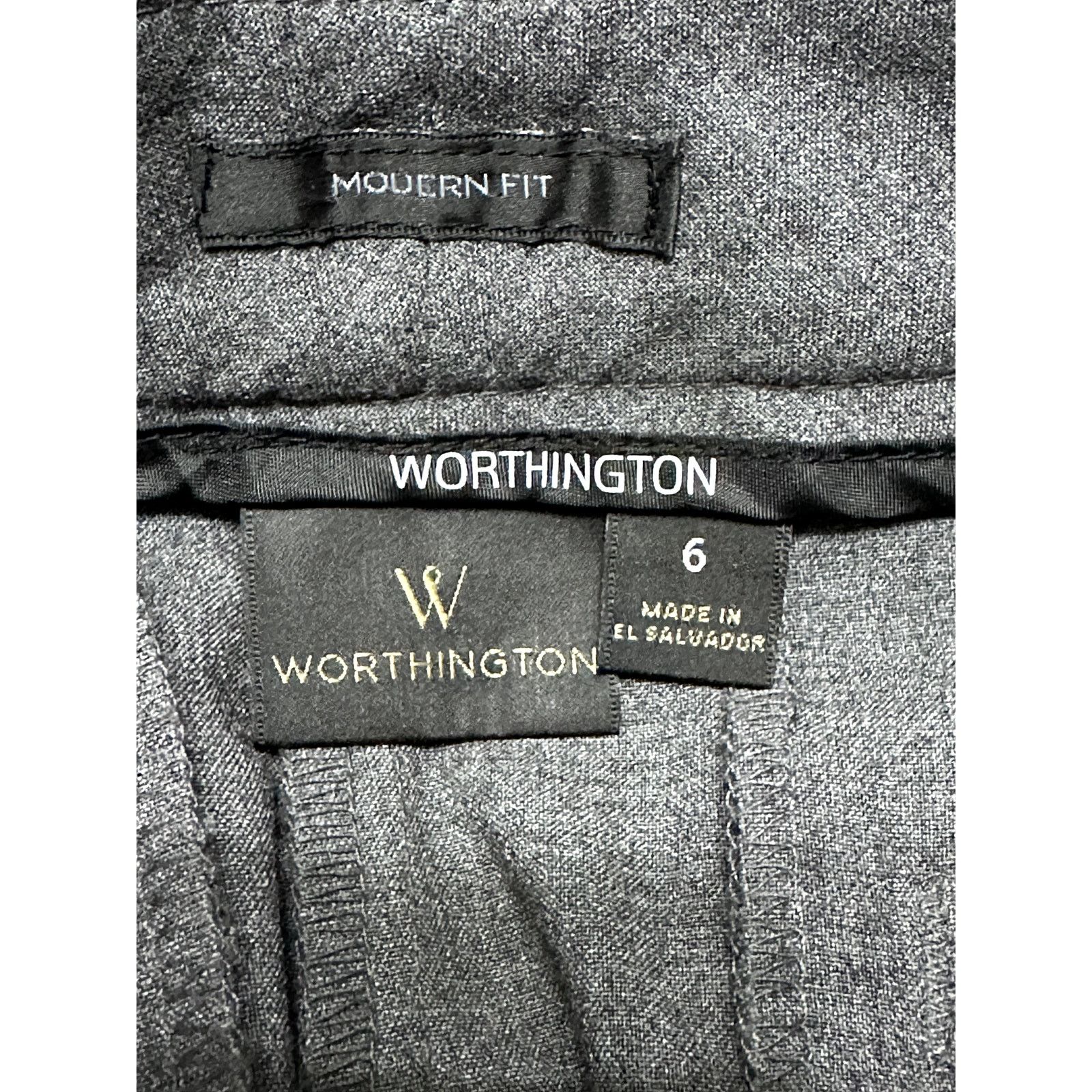 Worthington Worthington Modern Fit Womans Gray Career Dress Slacks 6 Size 32" / US 10 / IT 46 - 7 Thumbnail