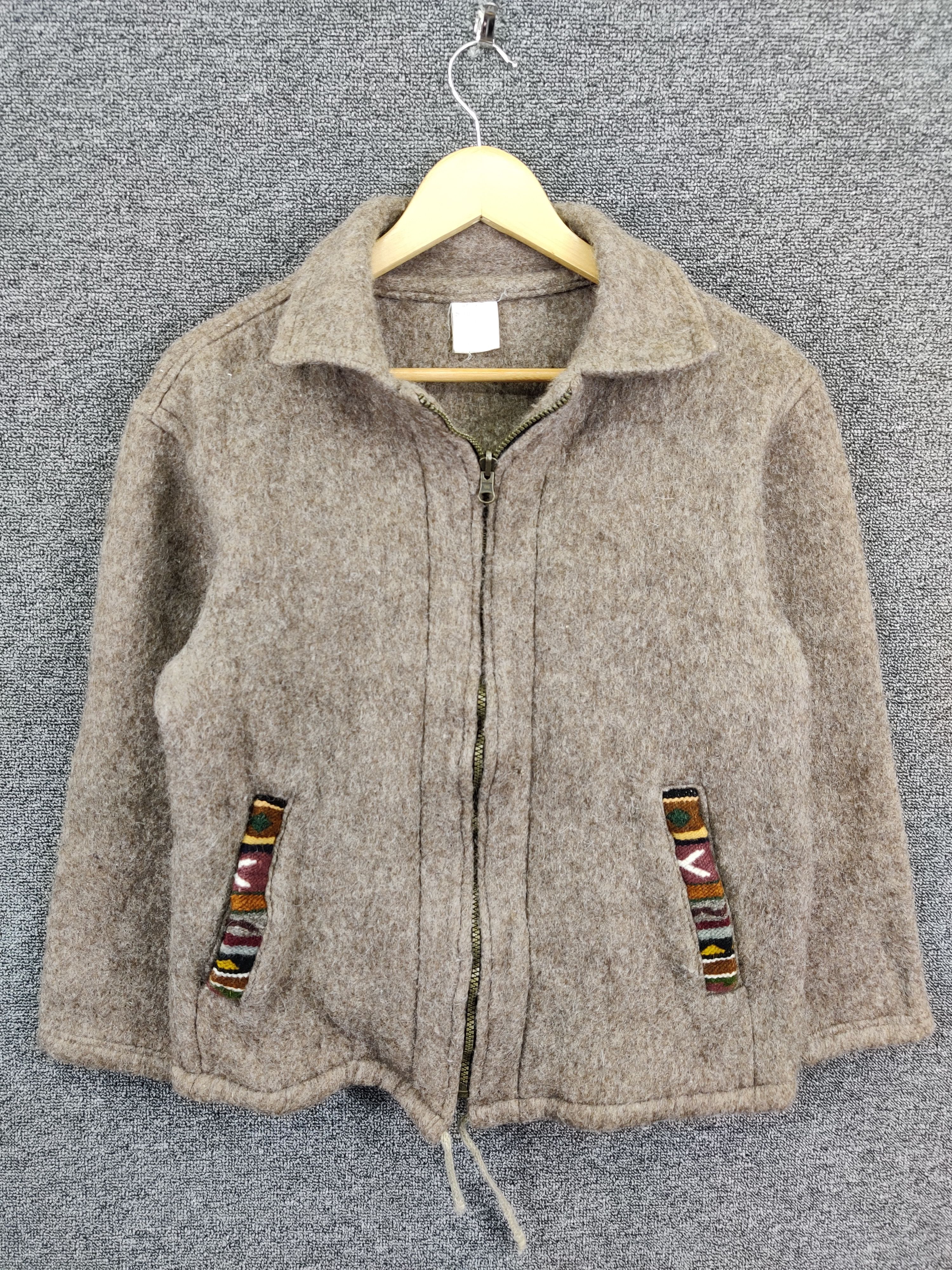 Japanese Brand Vintage Navajo Shiquiry Wool Mohair Zipper Jacket Size US M / EU 48-50 / 2 - 1 Thumbnail