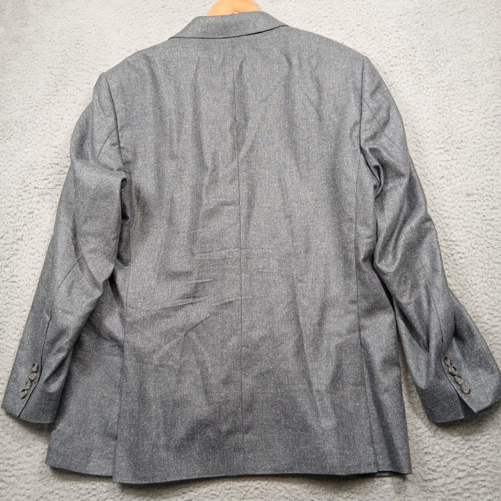 Vintage VINTAGE? No — Jos A Bank Signature Collection Blazer Gray 100% Silk? Size 44R - 3 Thumbnail