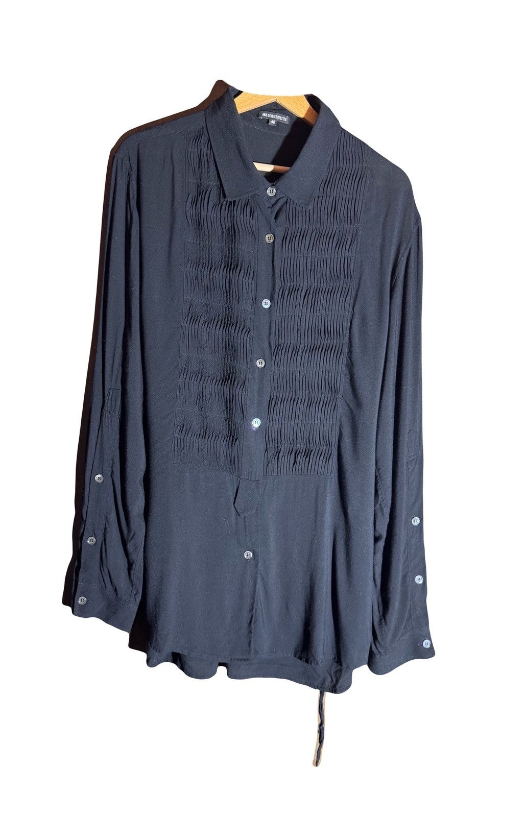 Ann Demeulemeester ann demeulemeester fw10 runway long black shirt 40 fr Size M / US 6-8 / IT 42-44 - 1 Thumbnail
