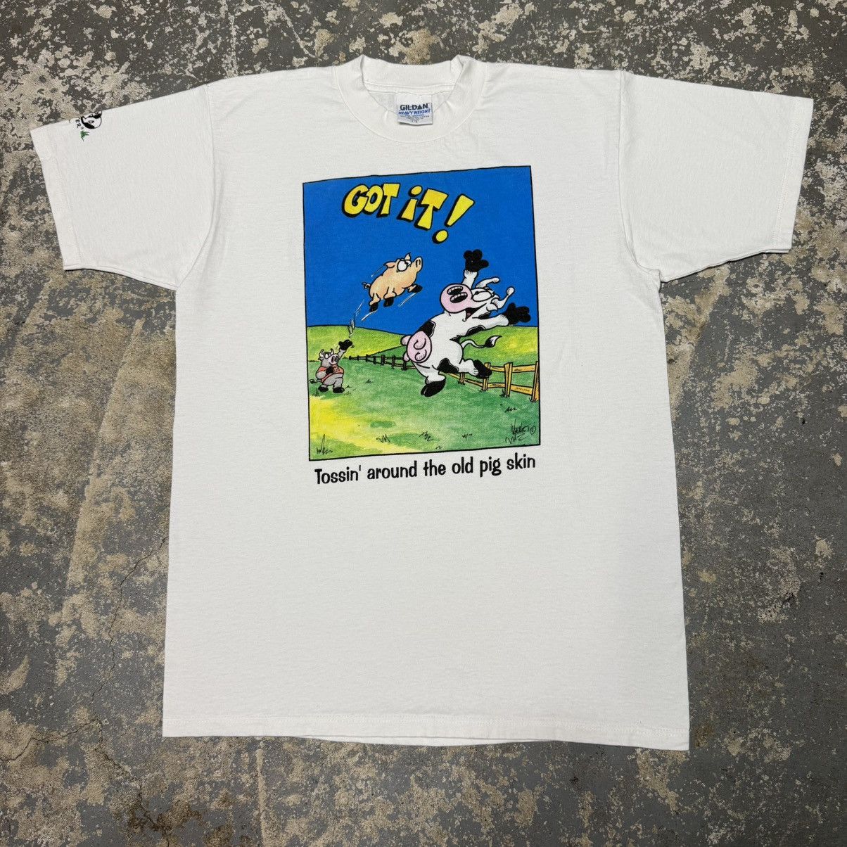 Vintage Vintage Tossin’ Around The Old Pig Skin Cow Funny Football T Size US L / EU 52-54 / 3 - 1 Thumbnail