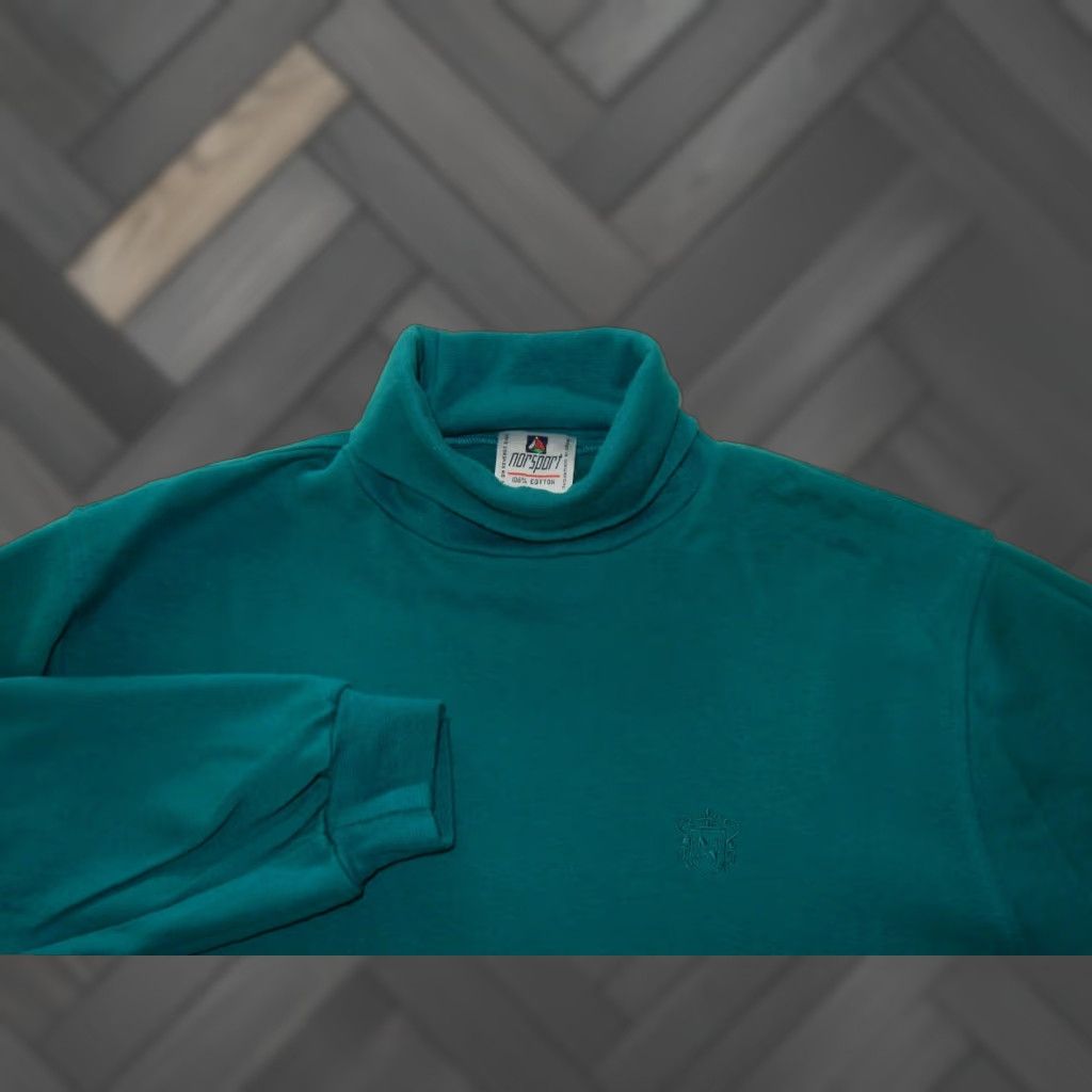 Nordstrom VINTAGE Nordstrom Men's Turtleneck Sweater Pullover Size M Green Knit 90s Size US M / EU 48-50 / 2 - 1 Thumbnail