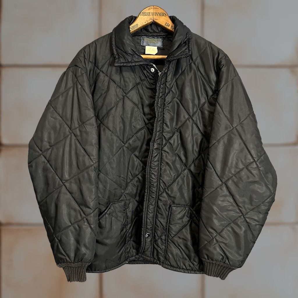 Vintage VINTAGE OshKosh B'gosh Jacket Mens Windbreaker Full Zip Collared Quilted Black L Distressed Mid-Length Size US L / EU 52-54 / 3 - 1 Thumbnail