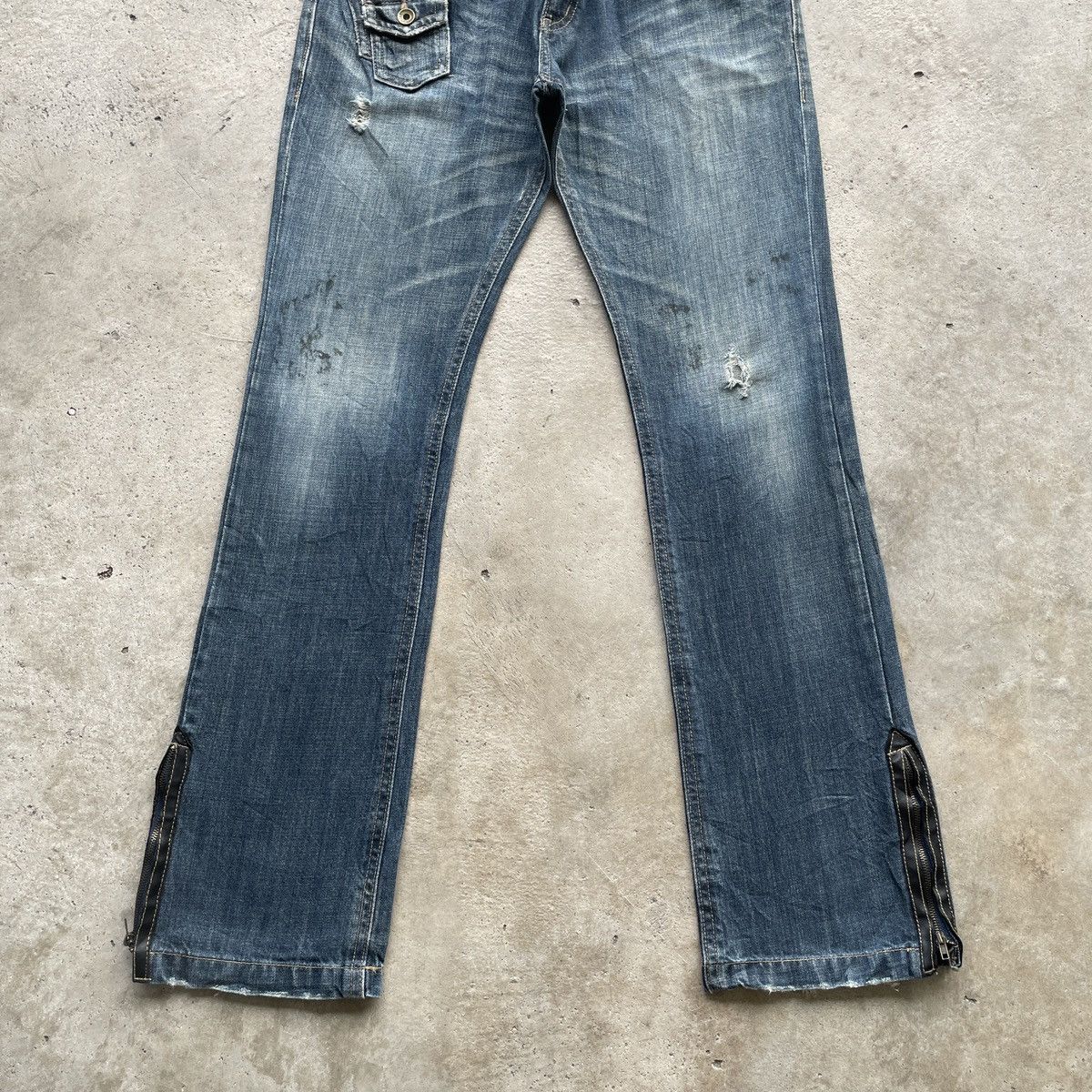 If Six Was Nine Vintage Semantic Design Flare Faded Bootcut Jeans Pants W33 Size US 33 - 5 Thumbnail